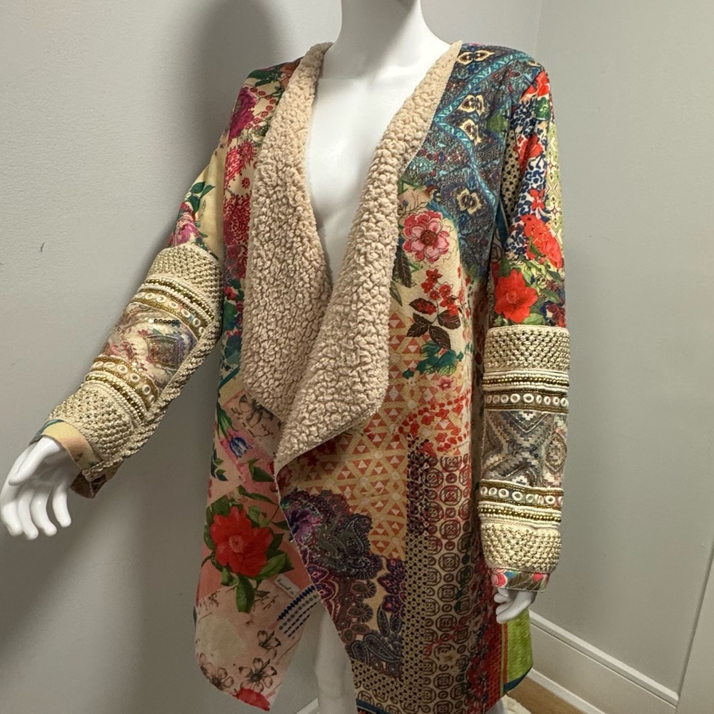 Alberto Makali Multicolor Floral Teddy Jacket